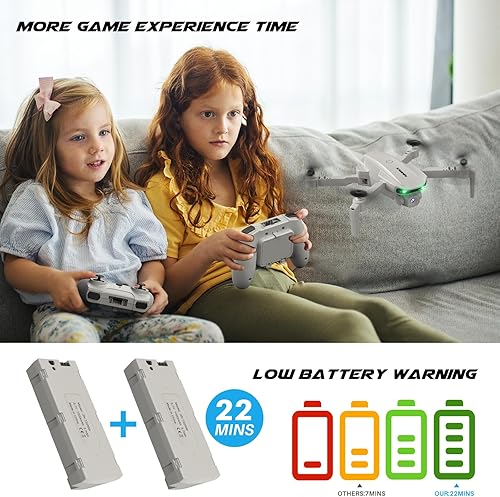 Miniatura 16 de SIMREX Drone con cámara 1080P para niños y adultos, cuadricóptero RC con retención de altitud, mini dron con una tecla de inicio, vuelo de punto