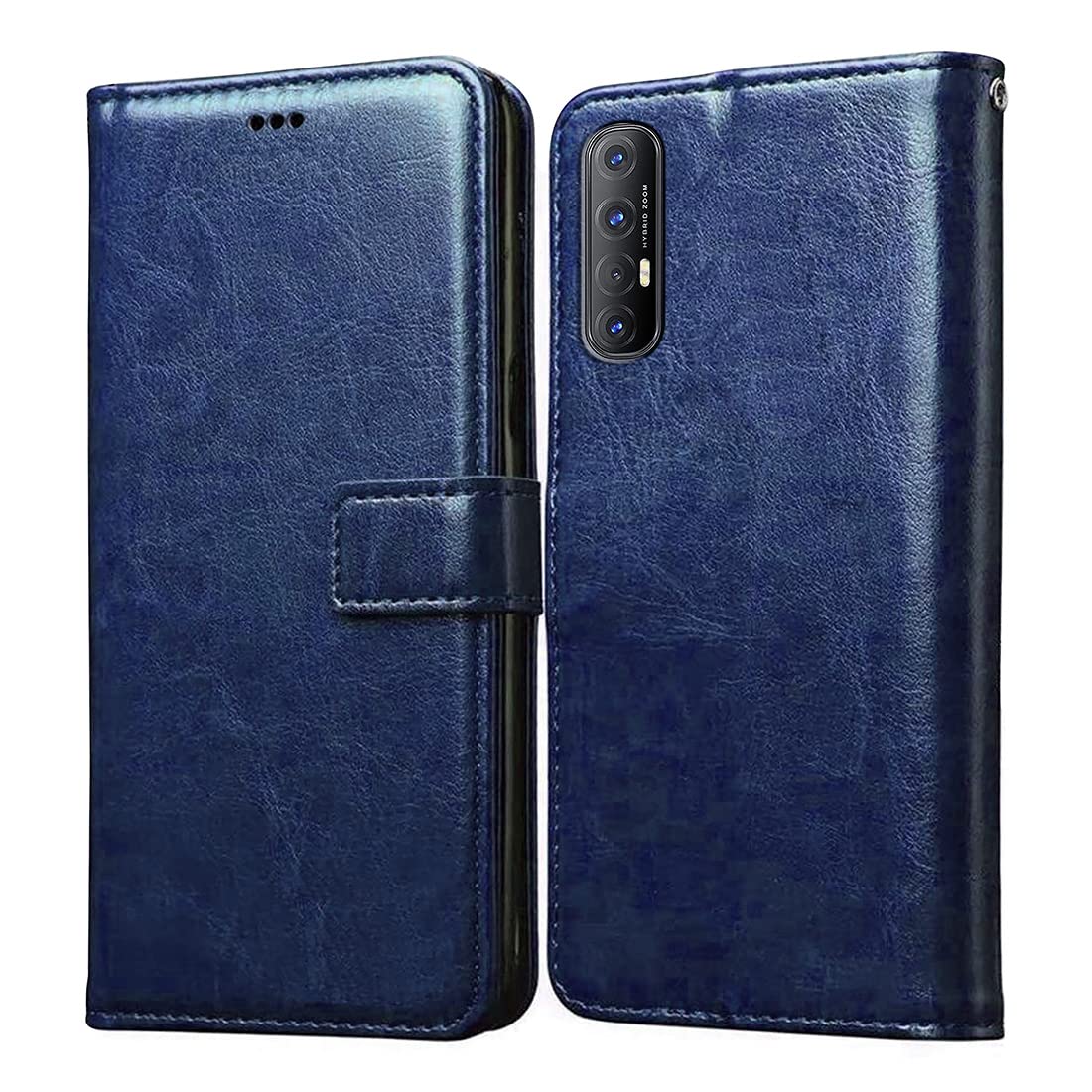 Casotec Flip Cover for Oppo Reno 3 Pro | Premium Leather Finish | Inbuilt Pockets & Stand | Flip Case for Oppo Reno 3 Pro (Blue) (B09P8MPZWB) Amazon Price History, Amazon Price Tracker