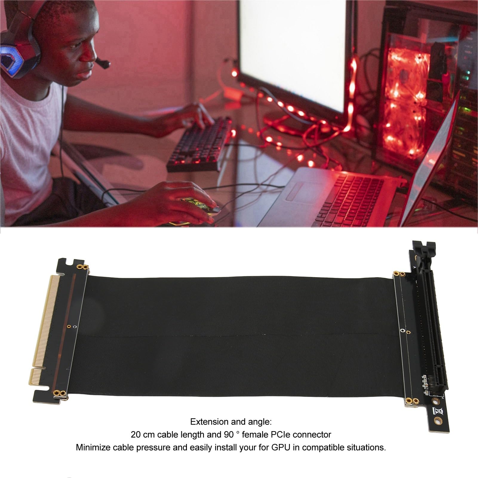 ESTENSIONE ADATTATORE RISER PCI Express 3.0 - Cavo di montaggio verticale GPU a EUR 12,45
