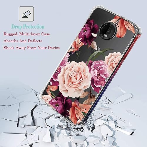 Miniatura 6 de Funda para Moto Z3, para Motorola Z3Play con flores, a prueba de golpes, transparente, suave, flexible, TPU, delgada, para Motorola Moto Z3, flor