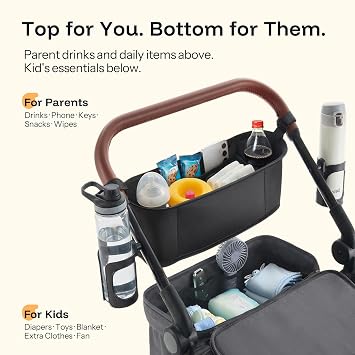 Harppa Remy 4 Seater Wagon Stroller, Foldable with Canopy for 4 Kids