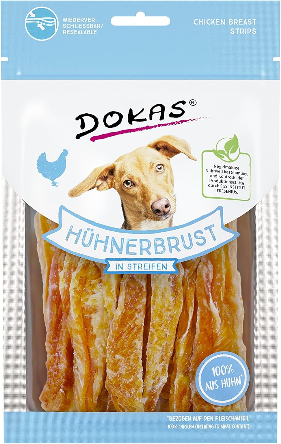 Dokas Snack Naturale Strisce Petto di Pollo per Cane 11 x 70 gr