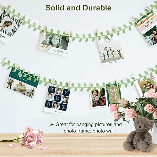 Miniatura 6 de Naidiler Cinta de hojas, 60 yardas de cinta verde artificial para manualidades, cuerda de hojas verde oliva para baby shower, boda, fiesta,