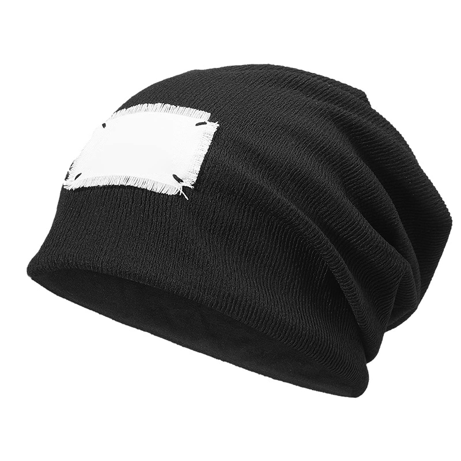XIANGFADDM Kapelusz Zima Ciepła Beanie Męska Kapelusz Jesień Kapelusz Kobiet Kapelusz Moda Solidna Kapelusz Dorosły Kapelusz Dla Kobiet Hedging Kapelusz (Color : Black)