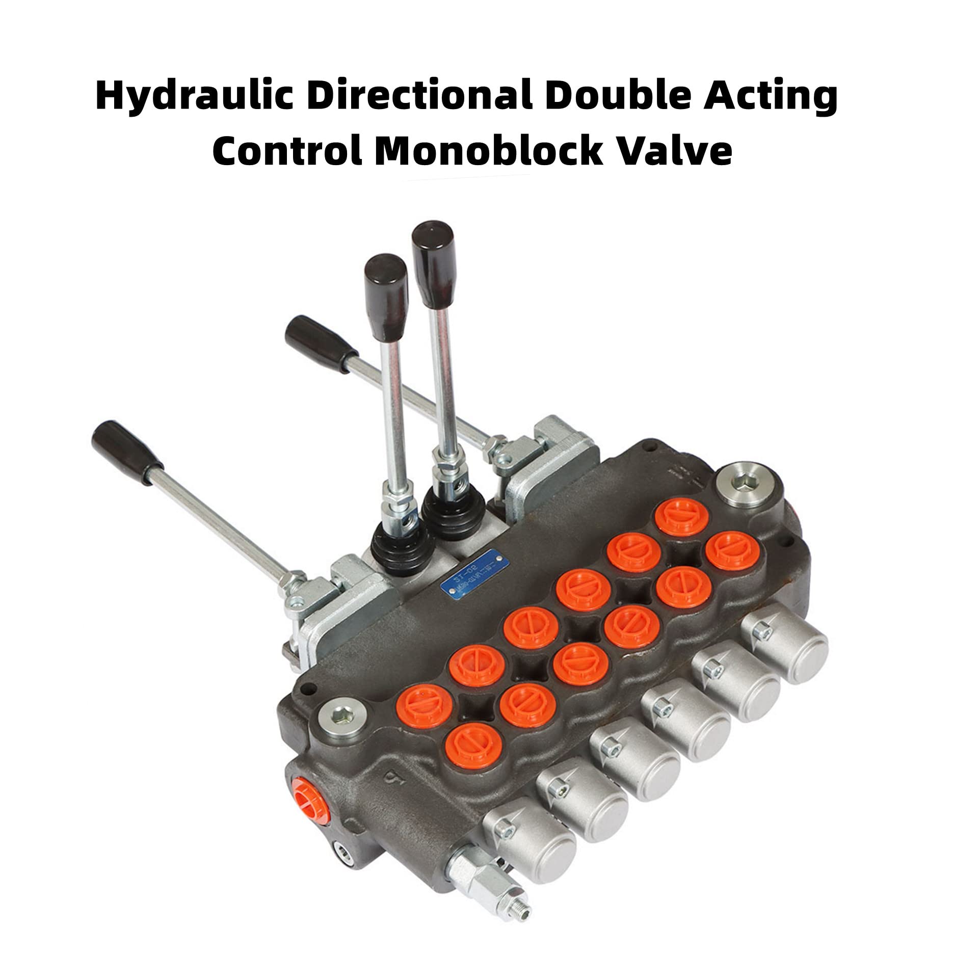 Vanne monobloc de commande hydraulique directionnelle à double effet, 6 ports SAE à 6 bobines de 21 gpm, 2 joysticks, vanne de commande directionnelle hydraulique de 3625 psi adaptée aux petits trac