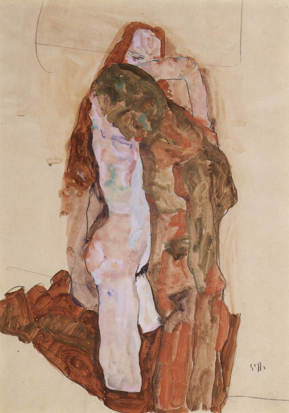 Oeuvre Egon Schiele Lovers Nude grand format pour exprimer votre passion