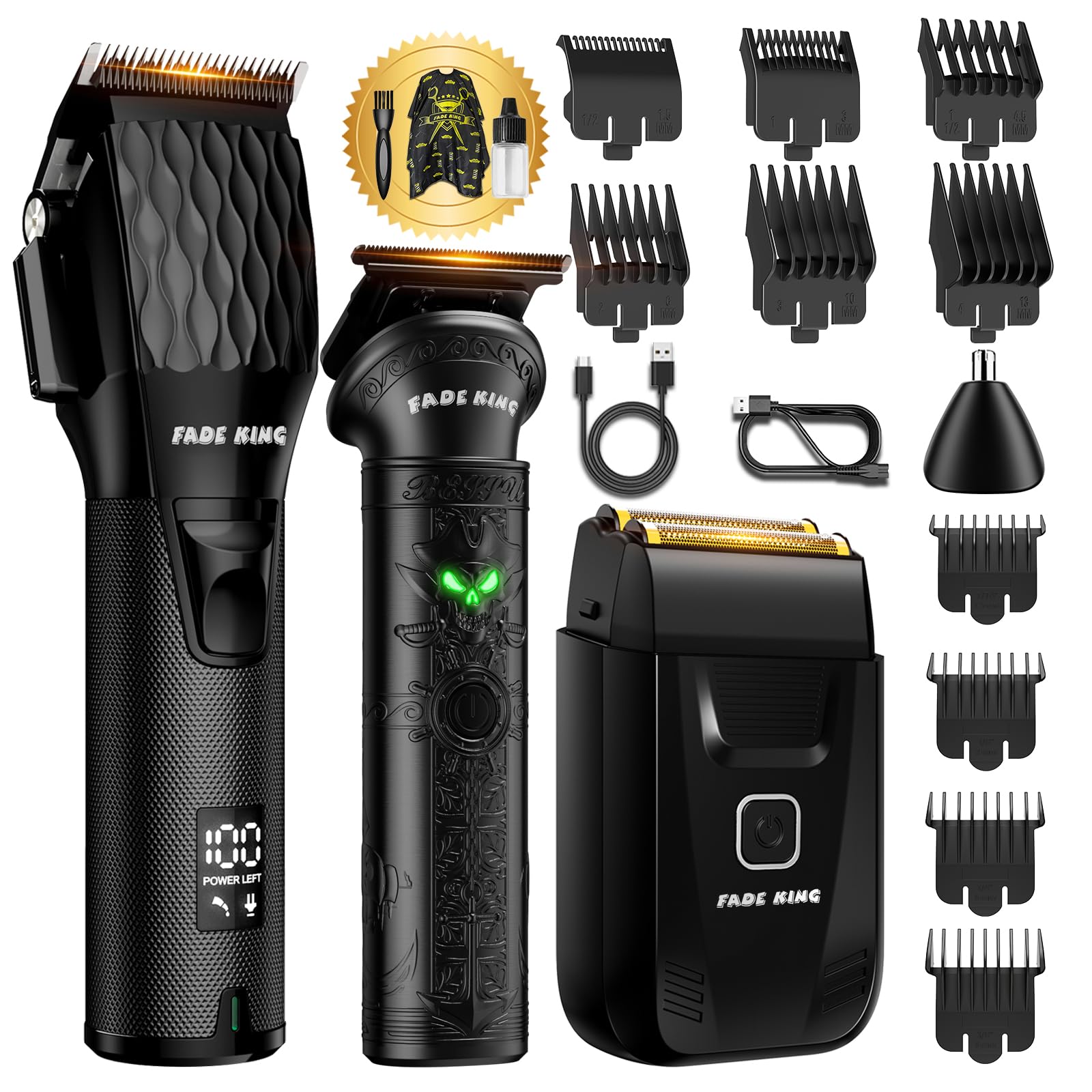 Professional Hair Clippers for Men, Trimmer & Foil Shaver Kit