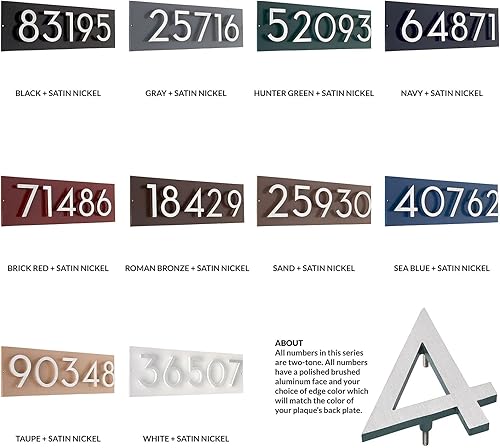 Miniatura 8 de Montague Metal Products Placa de dirección horizontal flotante moderna de 4 pulgadas con estacas de césped, letrero de dirección montado, letrero de