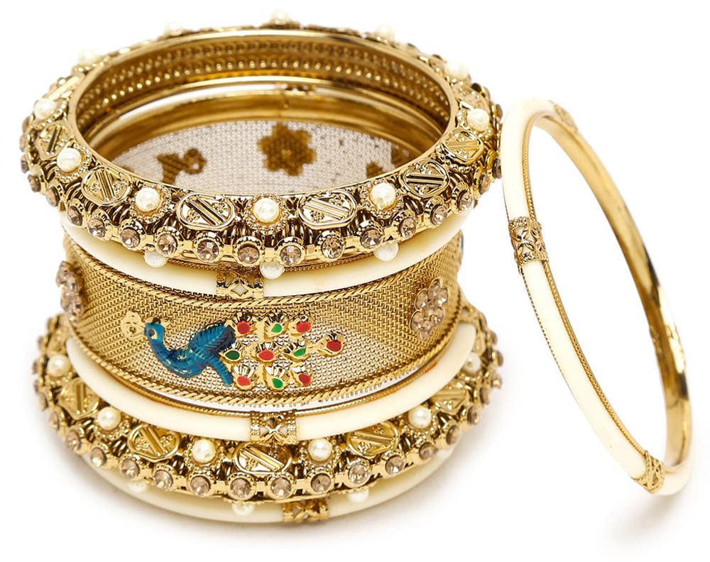 Shining Diva Fashion Latest Antique Gold Plated Set of 7 Stylish Traditional Bangle for Women (11164b_2.6) (B0B658TJGZ) Amazon Price History, Amazon Price Tracker