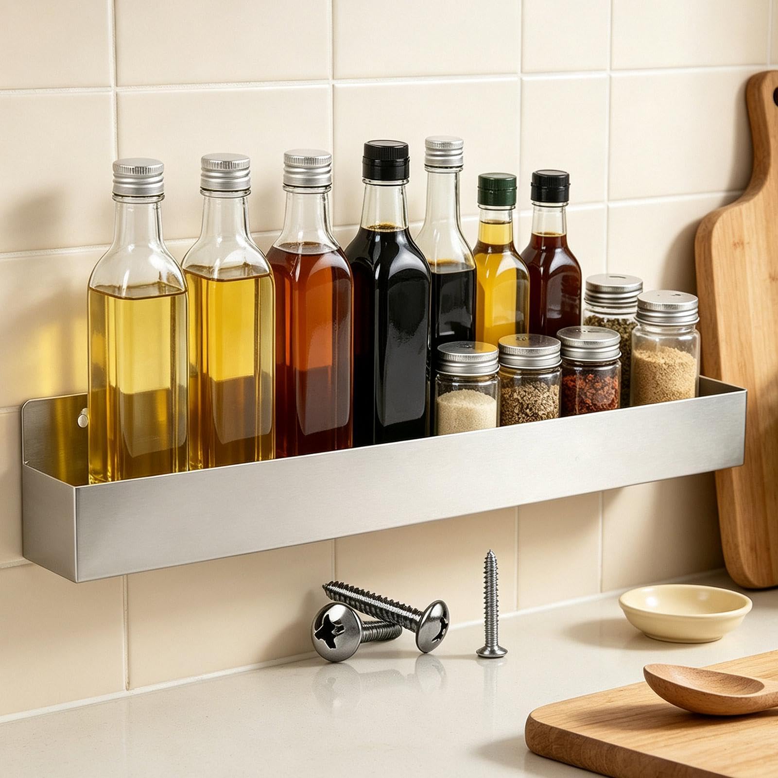 Single Speed Rail, Stainless Steel Heavy Duty Liquor Organizer, Bottle Rack
