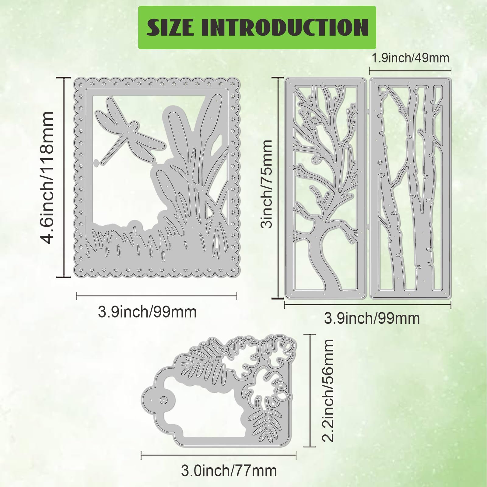 INFUNLY Bambus-Stanzformen Set – 24 Blatt-Motive Für Karten, Scrapbooking & Basteln