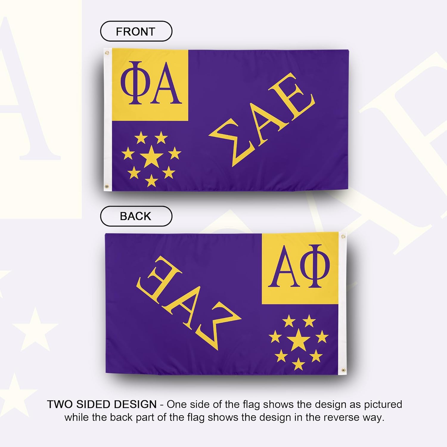 Desert Cactus Sigma Alpha Epsilon Fraternity Flag - Greek Banner, Large 3x5 feet - for Decor, Events, and SigAlph Pride Display (Chapter)