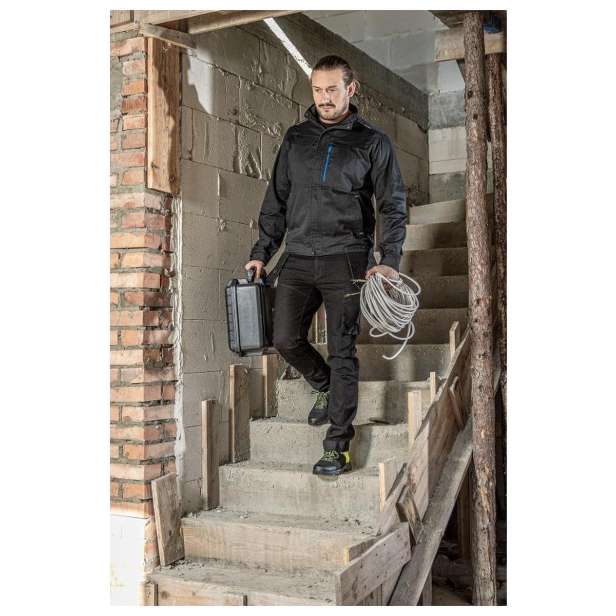 Högert Technik, Sauten Leichte Sicherheitsschuhe O1 FO SR Schwarz/Gelb Hi-Vis 42, Scarpe Antinfortunistiche Leggere, Nero Giallo, EU