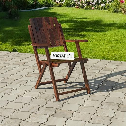 Folding Chair - Solid Sheesham Wood Coffee Colour