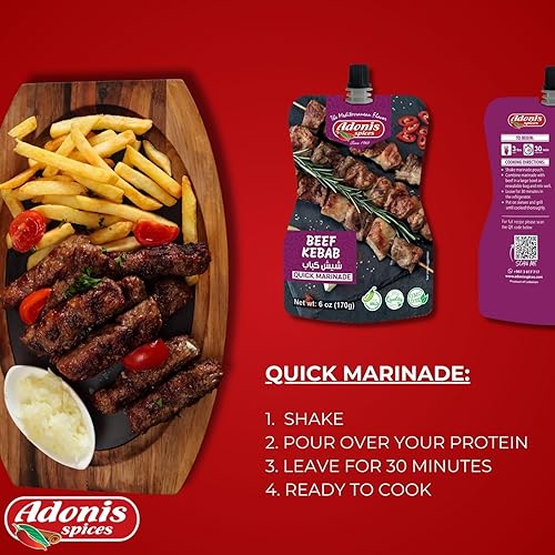 Miniatura 9 de Adonis - Adobo rápido de pollo Kebab, 6 oz (170 g), adobo de condimento líquido listo para usar