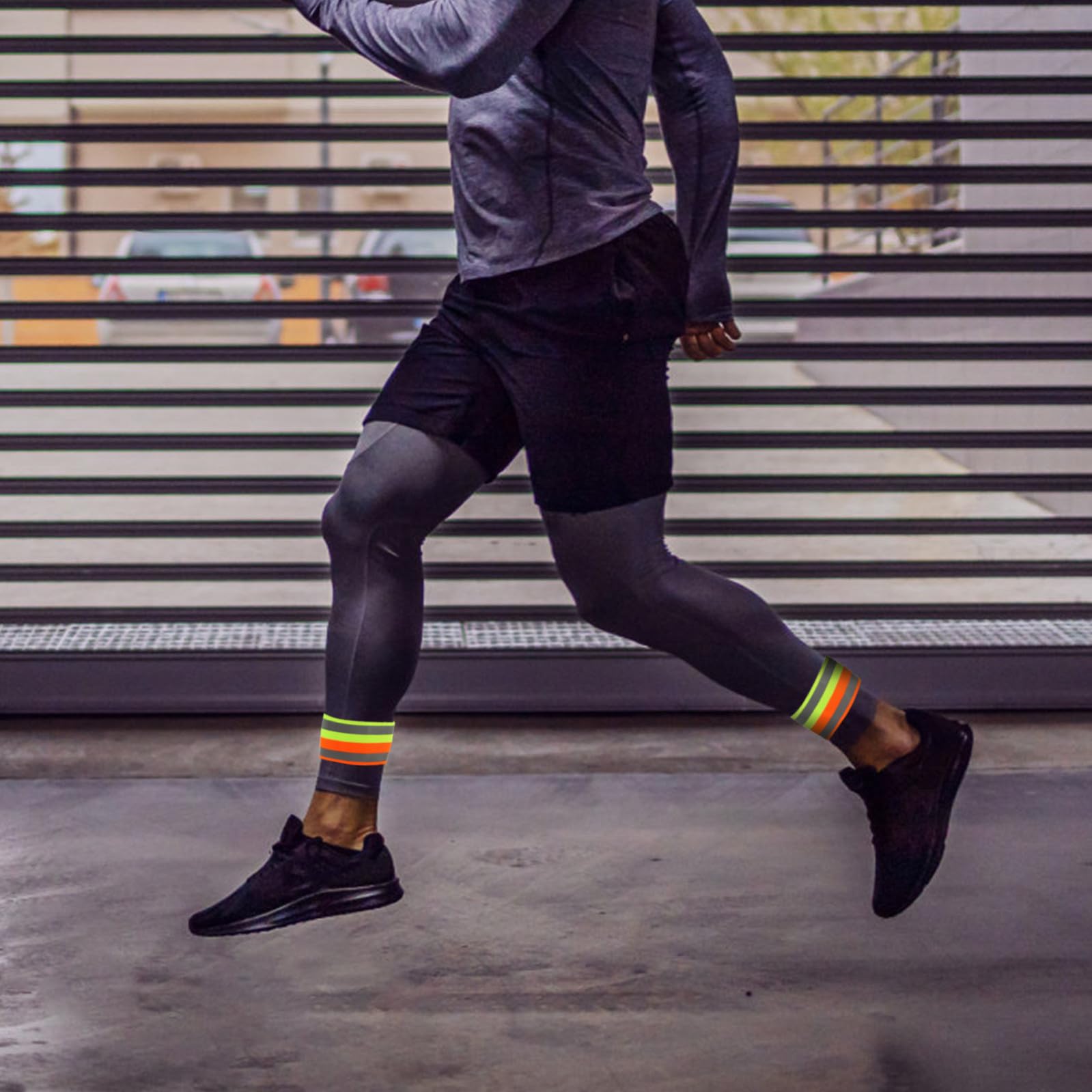 YARNOW 4 Pezzi Leggings da Corsa Notturni Cinturini alla Caviglia Bracciali di Sicurezza Cintura Riflettente Fasce per Gambe da Corsa Utili Forniture per Esterni Cinghie Riflettenti per