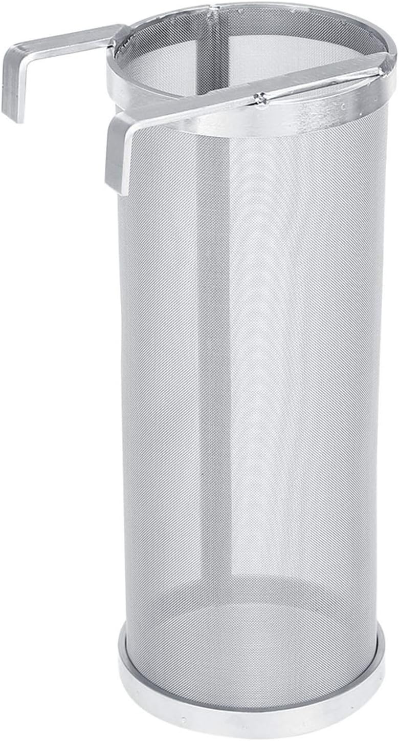 Maxmartt Beer Brewing Dry Hopper Filter, 300 Micron Mesh Brew Filter Stainless Steel Homemade Brew Beer Hop Mesh Filter with Hook for Home Beer Brewing 10 x 25.5cm (10 * 3.94inch)