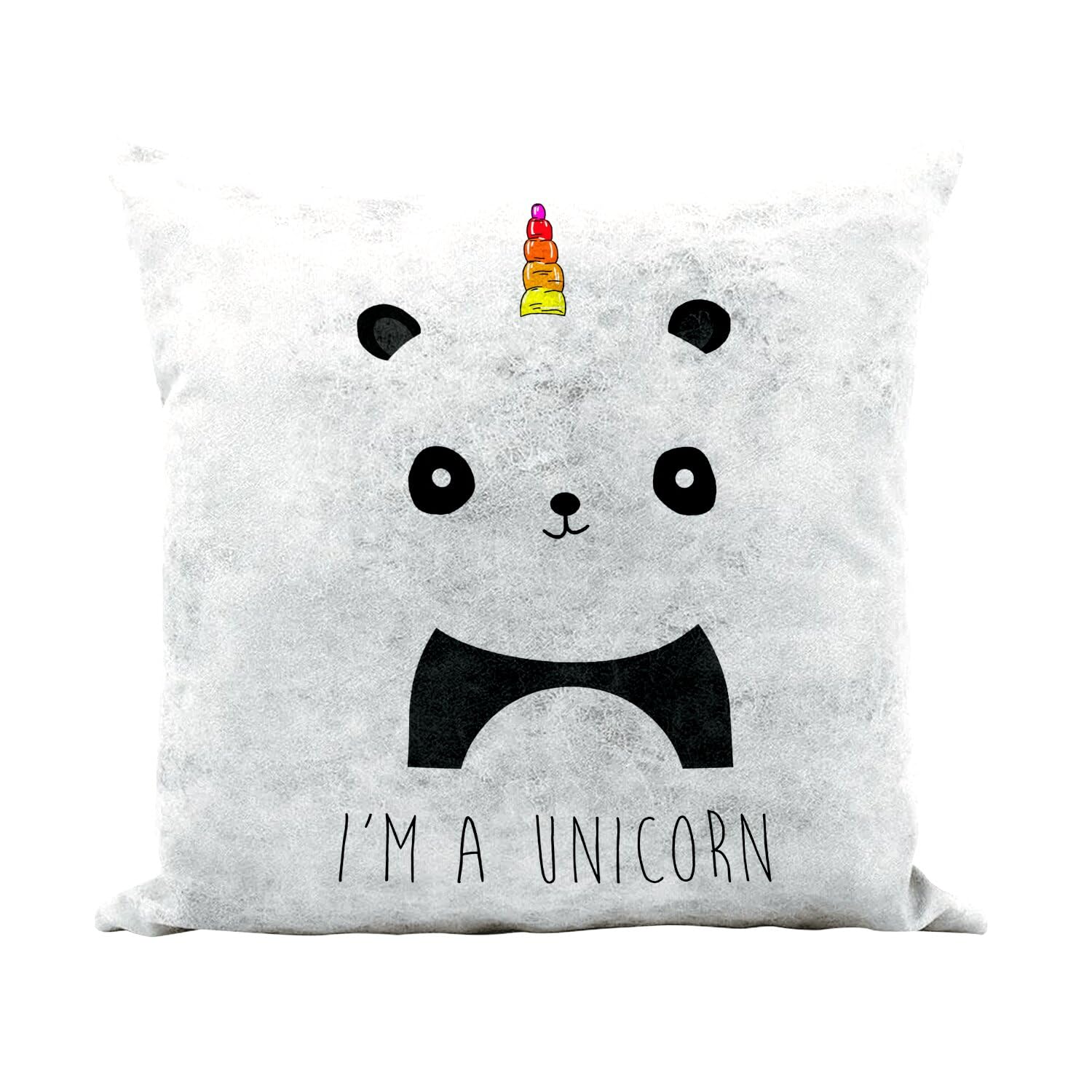 Coussin panda licorne 40x40 en simili cuir pour décorer votre salon