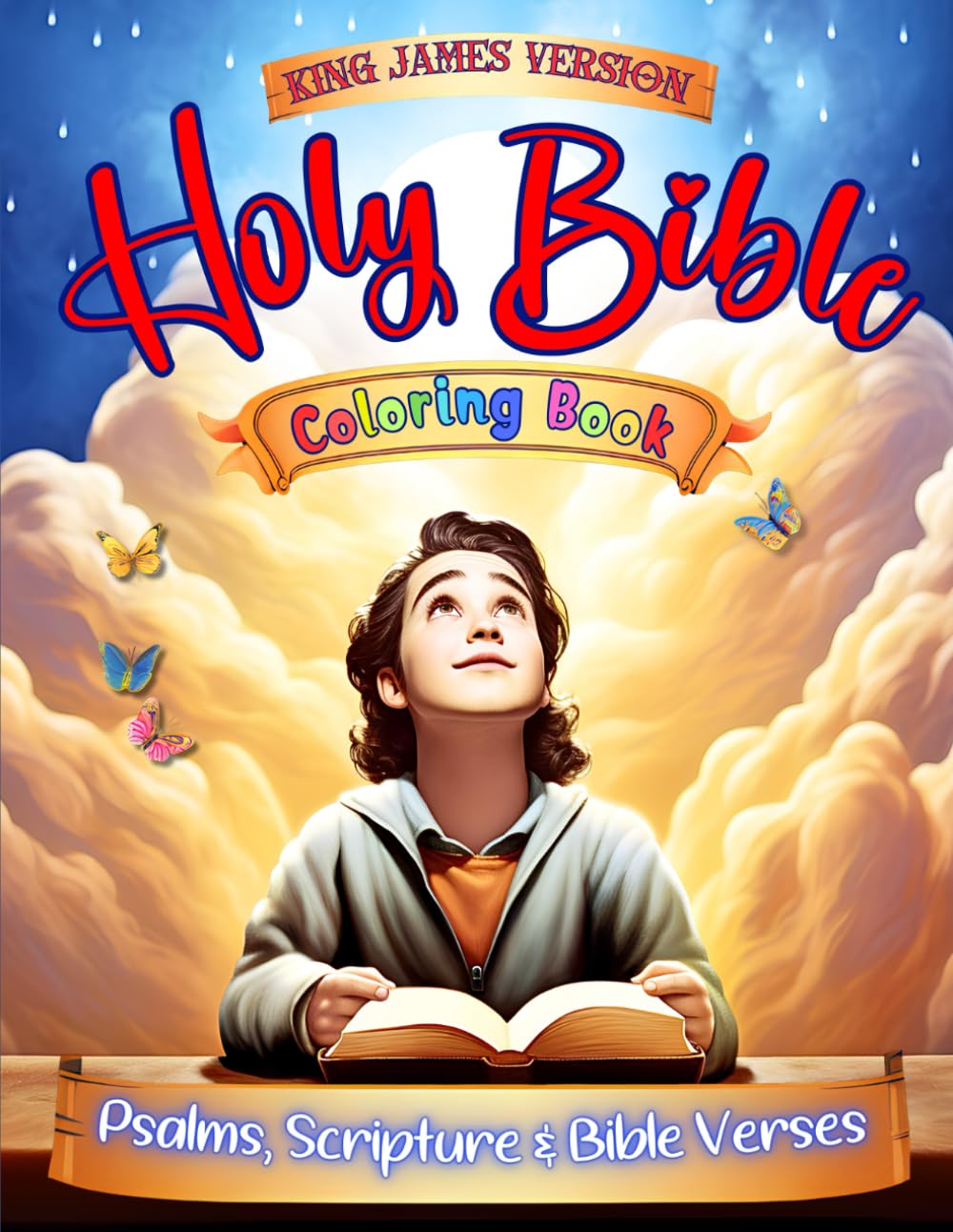 60 KJV Holy Bible Large Print Coloring Pages | Illustrated Psalms Scripture & Bible Verses | Vol III | Interactive Bible Study For Christian Kids & Teens | Jesus Quotes Coloring Book (KJV Series)