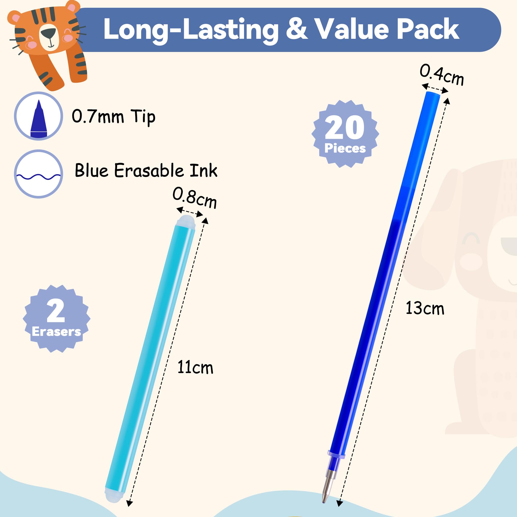 Accessoires Stylos Effaçables Couleurs Recharges Stylos Effaçables DealKits - Compatible Legami Lot 12 Mines Recharges Effaçables Legami