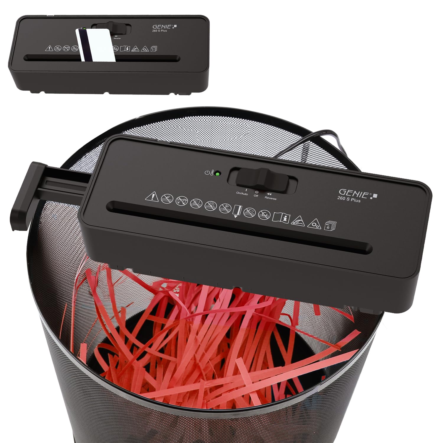 Genie 260 S Plus Destructeur de Documents Papier Coupe en Bandes 6 mm Compact