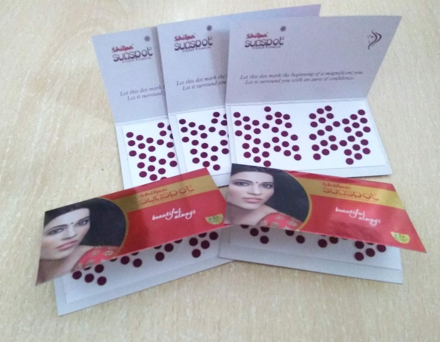 Shilpa Sunspot Sticker Kumkum - Deep Red Bindi - Size Dr-6 (5 units)