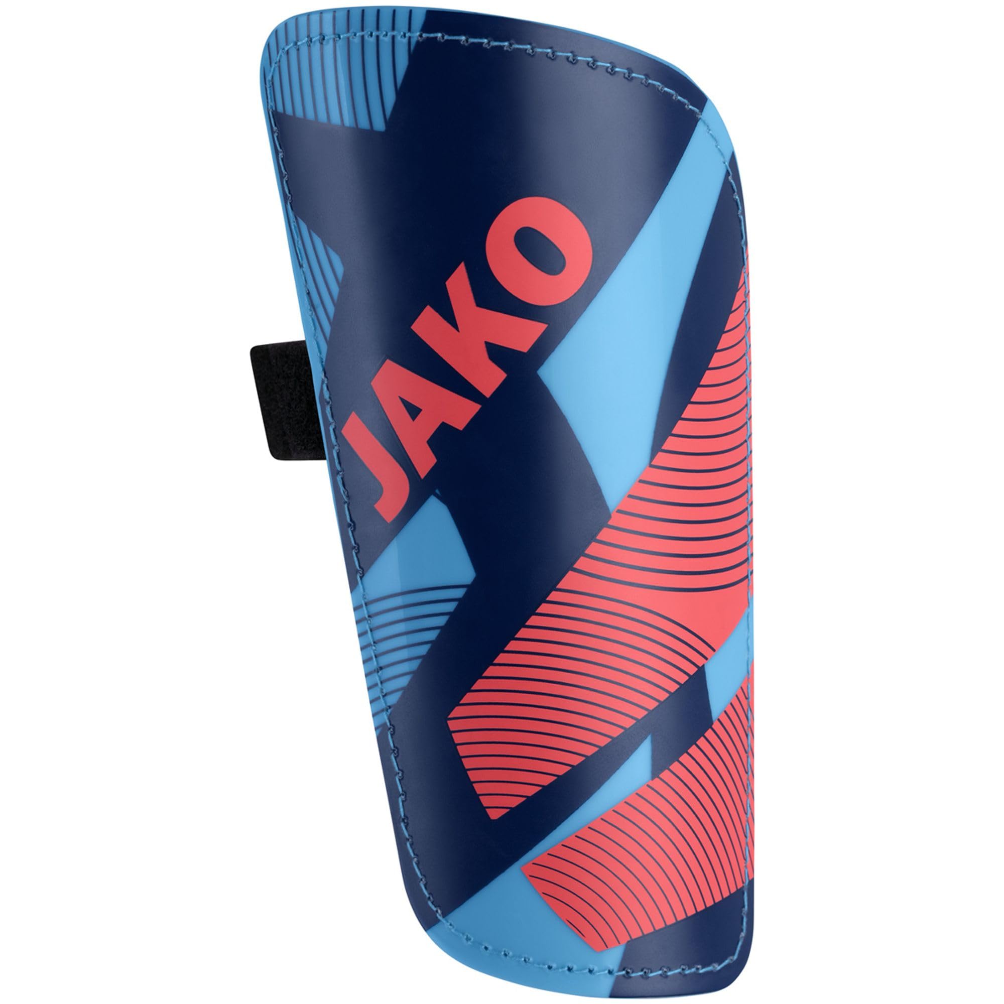 JAKO Unisex River Basic Shin Pads, SkyBlue/Navy/Coral, L
