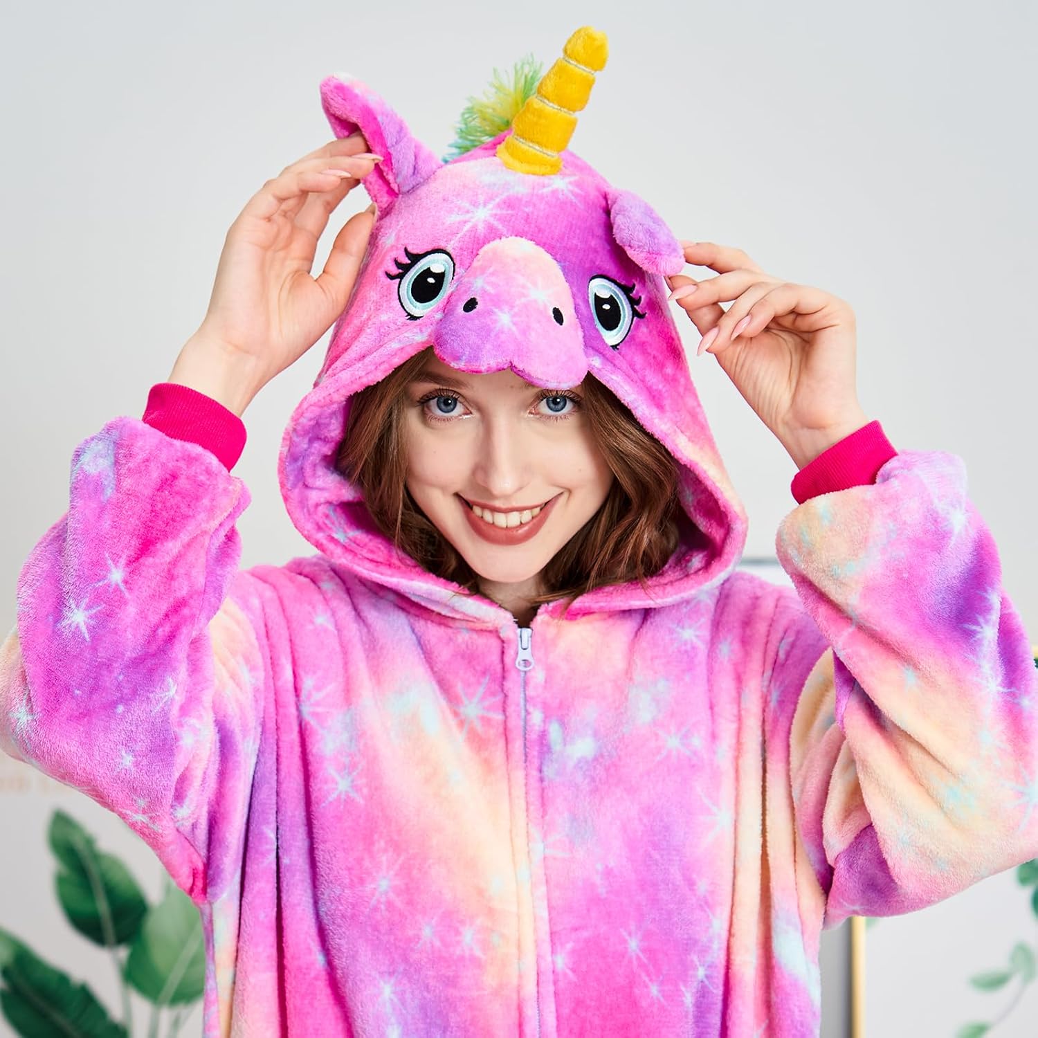 Unisex Unicorn Costumes Pyjamas, Adult Women Men Animal Cosplay Onesie - Image 5