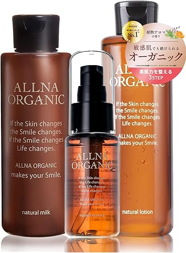 ALLNA Organic Moisturizing Care Toner Emulsion Beauty Serum 6.9 & 5.9 & 1.6 fl oz (200 & 150 & 47...