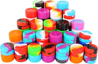 Silicone 5ML Non-Stick Wax Containers Multi Use Storage Jars Oil Concentrate Bottles Assorted Colors(75pcs)