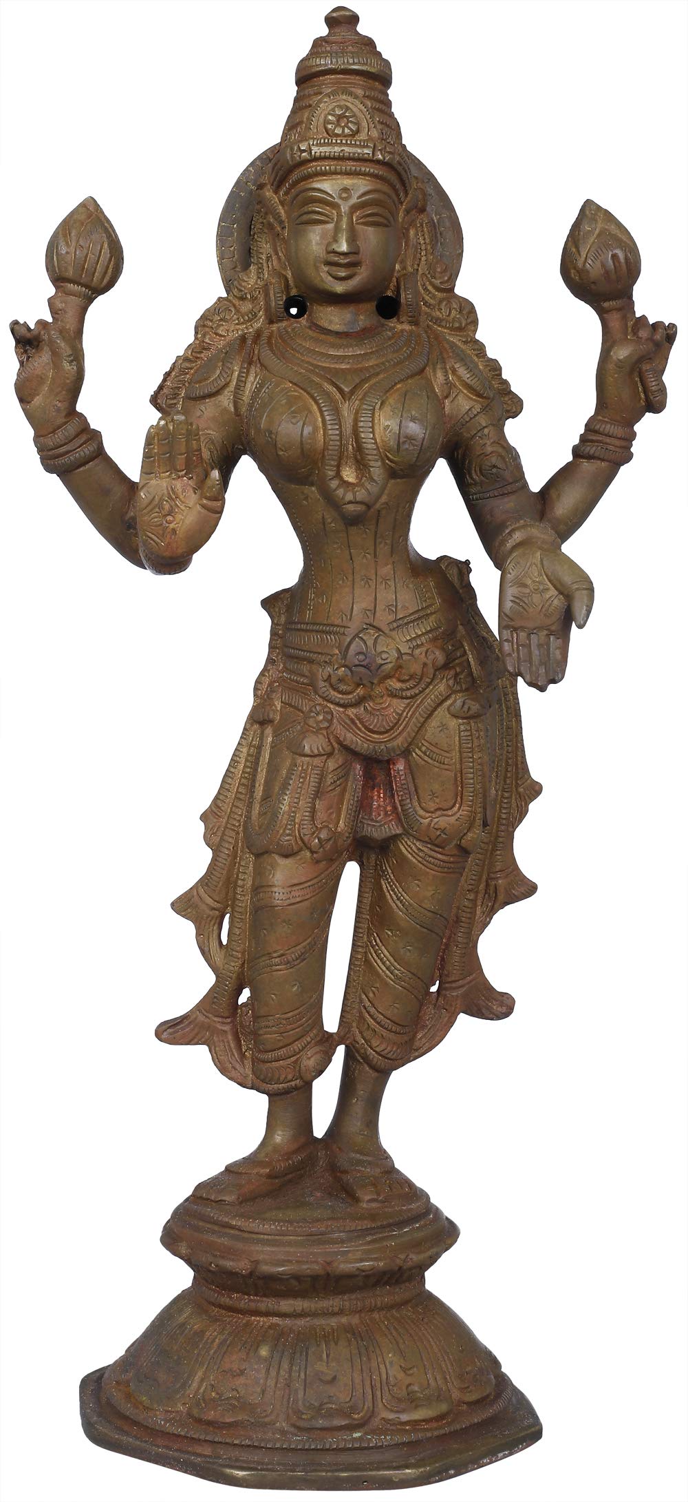 Statue Lakshmi Exotic India laiton antique sublime un meuble vide