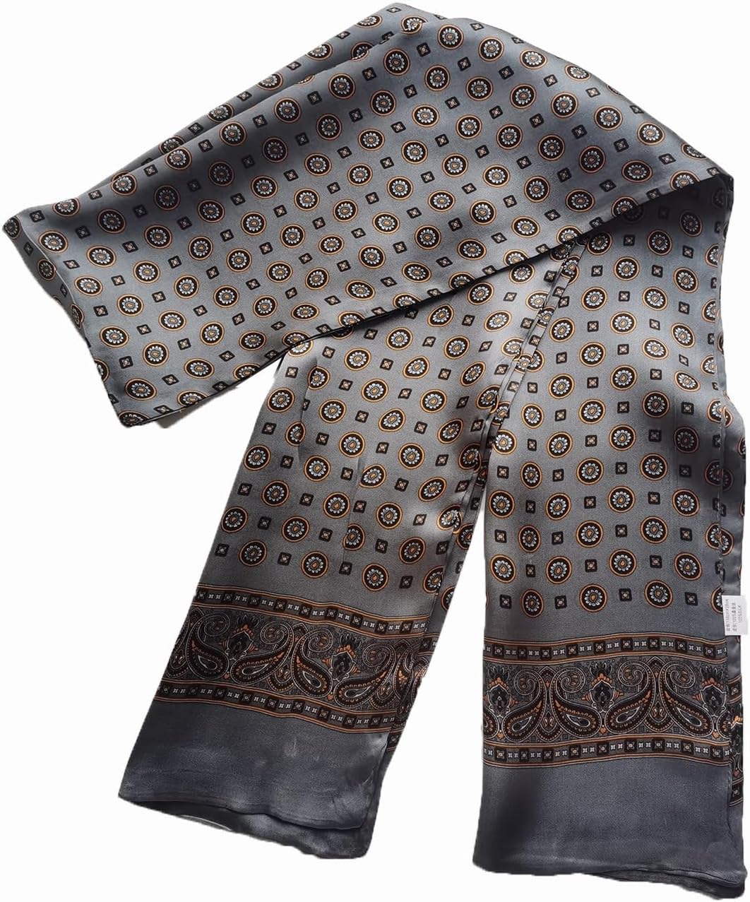 XUYUZUAU Mens 100 Silk Scarf Double Layers Fashion Wrap Neckerchief Formal Business Casual Party