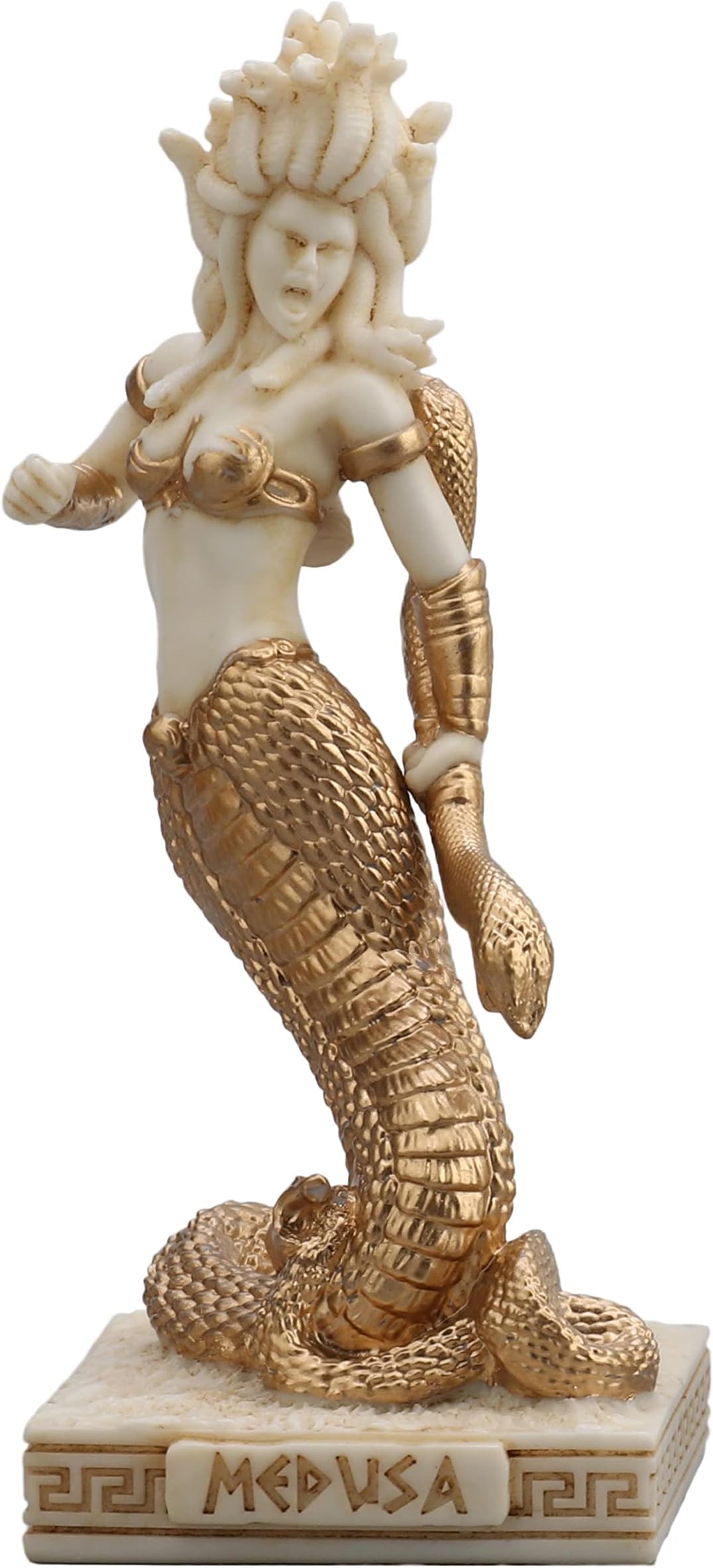 Veronese Design 3 1/2 Medusa The Gorgon Resin Miniature Figurine White Gold Finish