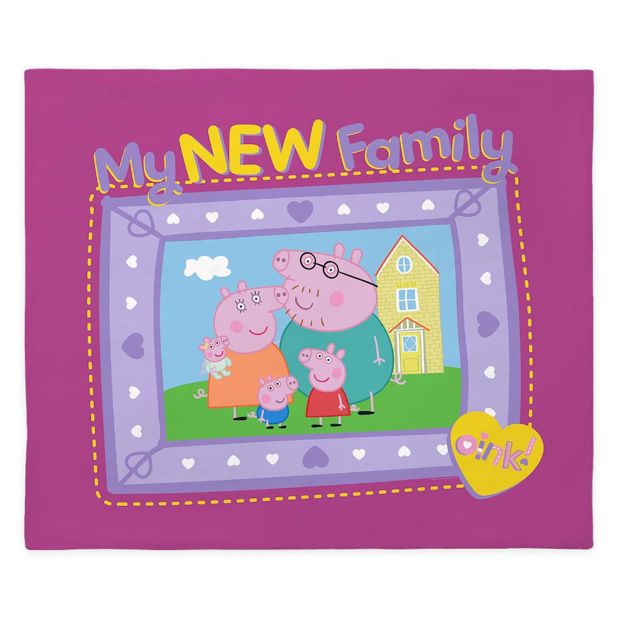 CafePress Peppa Pig: My New Family King Duvet Cover, Printed Comforter Cover, Unique Bedding