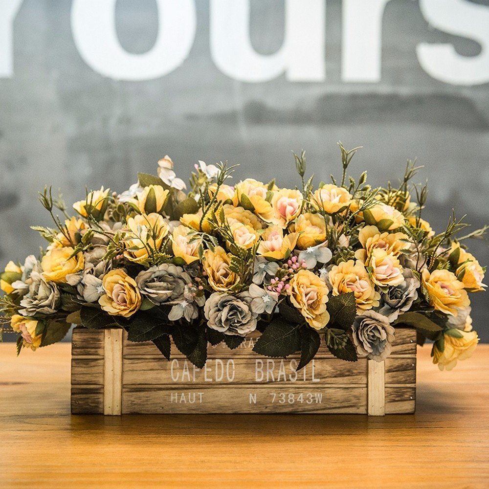 DSPOPEN68 Artificial Flowers Artificial Tile Fence Diy Gifts Wedding Party Kitchen Home Fence Pan A Great Ornament Vintage Colors -042