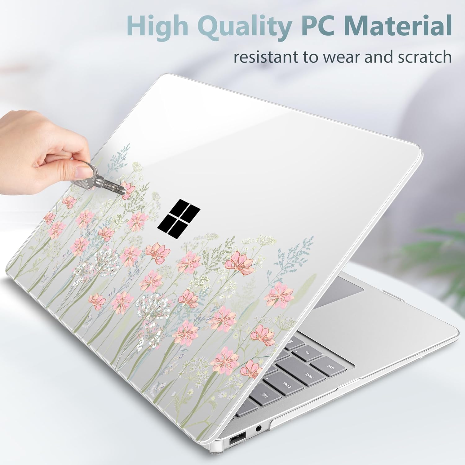 Clear Case for 2025 Microsoft Surface Laptop 13 Inch - Windows 11 Copilot+ PC - Touchscreen Display Cover (Fits Model 2095,NOT Fitting Other Surface Laptop), Floral C322 - Image 5