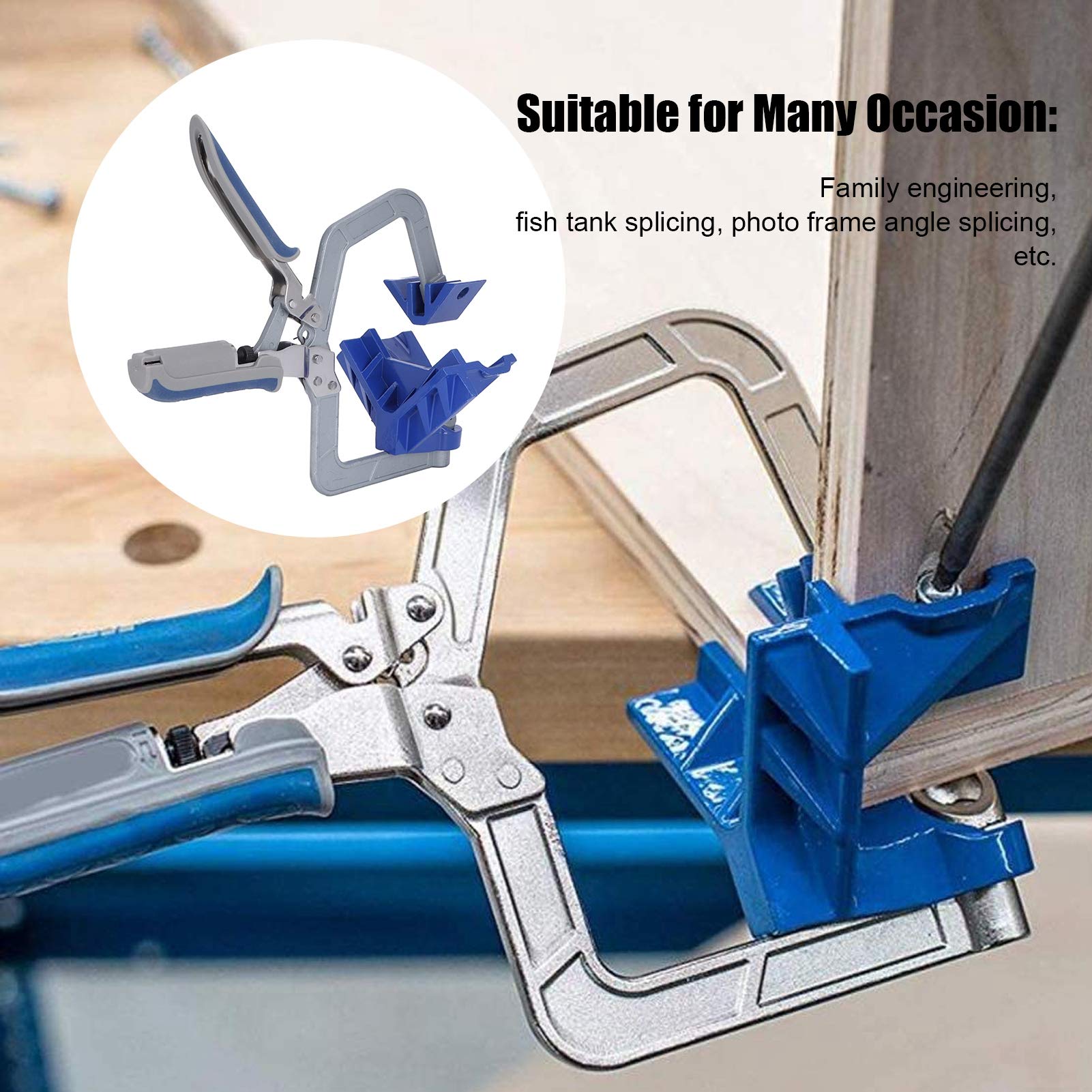 90° Corner Clamp, Corner T Joint Woodworking Right Angle Clamp Picture Frame Carpentry Tools Accessories Corner Clip Household Supplies for Carpenter Photo Frame