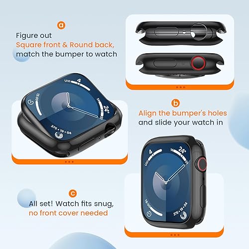Miniatura 3 de Goton - Funda compatible con Apple Watch Series 7 2021 (sin protector de pantalla), cubierta de borde de TPU suave, accesorios de parachoques para