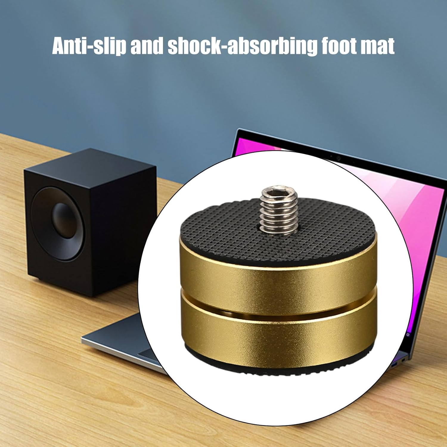 Pack of 4 Antislip Shock Absorbings Pad with Double Use Speakers Spikes Speakers Isolation Feet for Sound Equipment