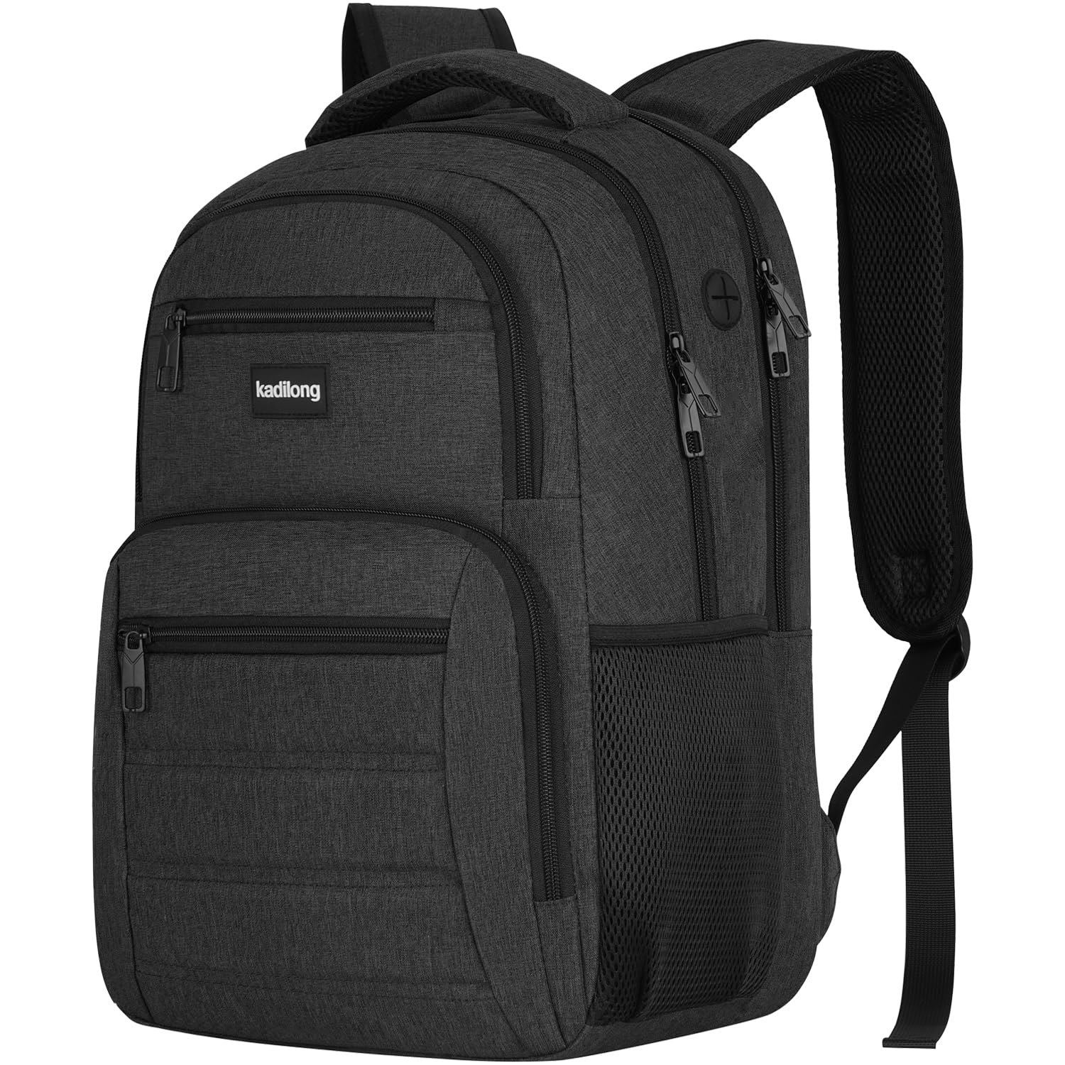 kadilong Laptop Backpack Men Book Bag for Women,School Backpacks for Teen Boys with USB Charger,Back Pack Anti Theft with 15.6 Inch Laptop Compartment for Business College High School,Black : Electronics