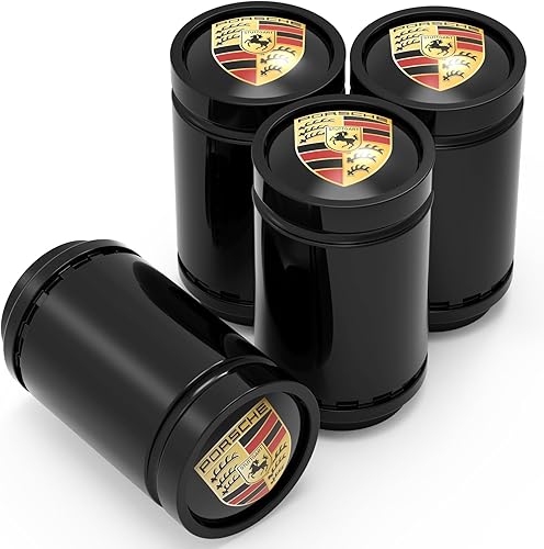 NGmensH 4 tapas de válvula de neumático de automóvil, tapas de metal para Porsche Panamera Cayenne Macan Boxster, Taycan Cayman 718 911, accesorios disponible en Yaxa Peru