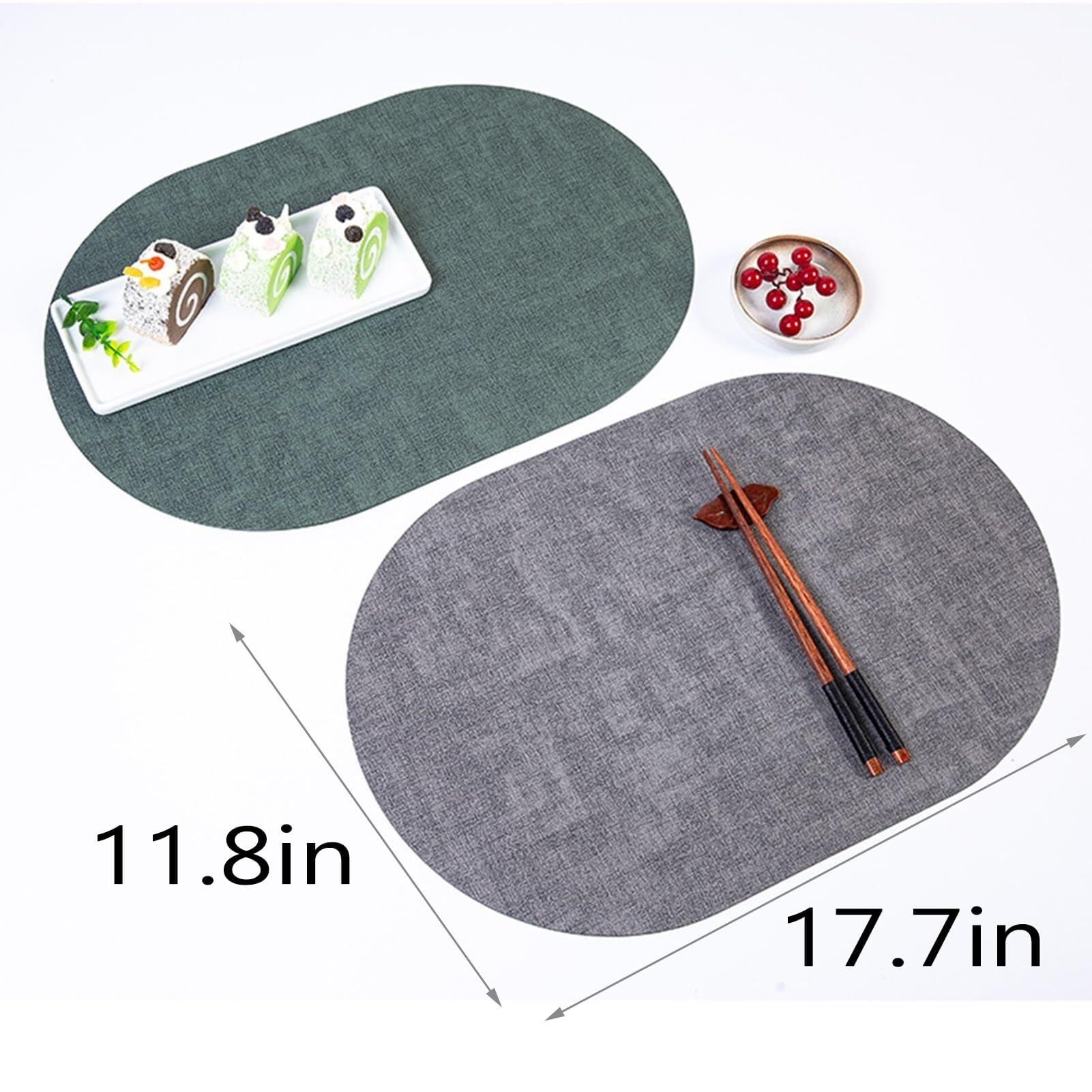 Décoration de Table, Sets de Table, Set de 6 Sets de Table ovales pour la Cuisine et la Salle à Manger, résistants à la Chaleur, imperméables et lavables pour Les Repas en extérieur