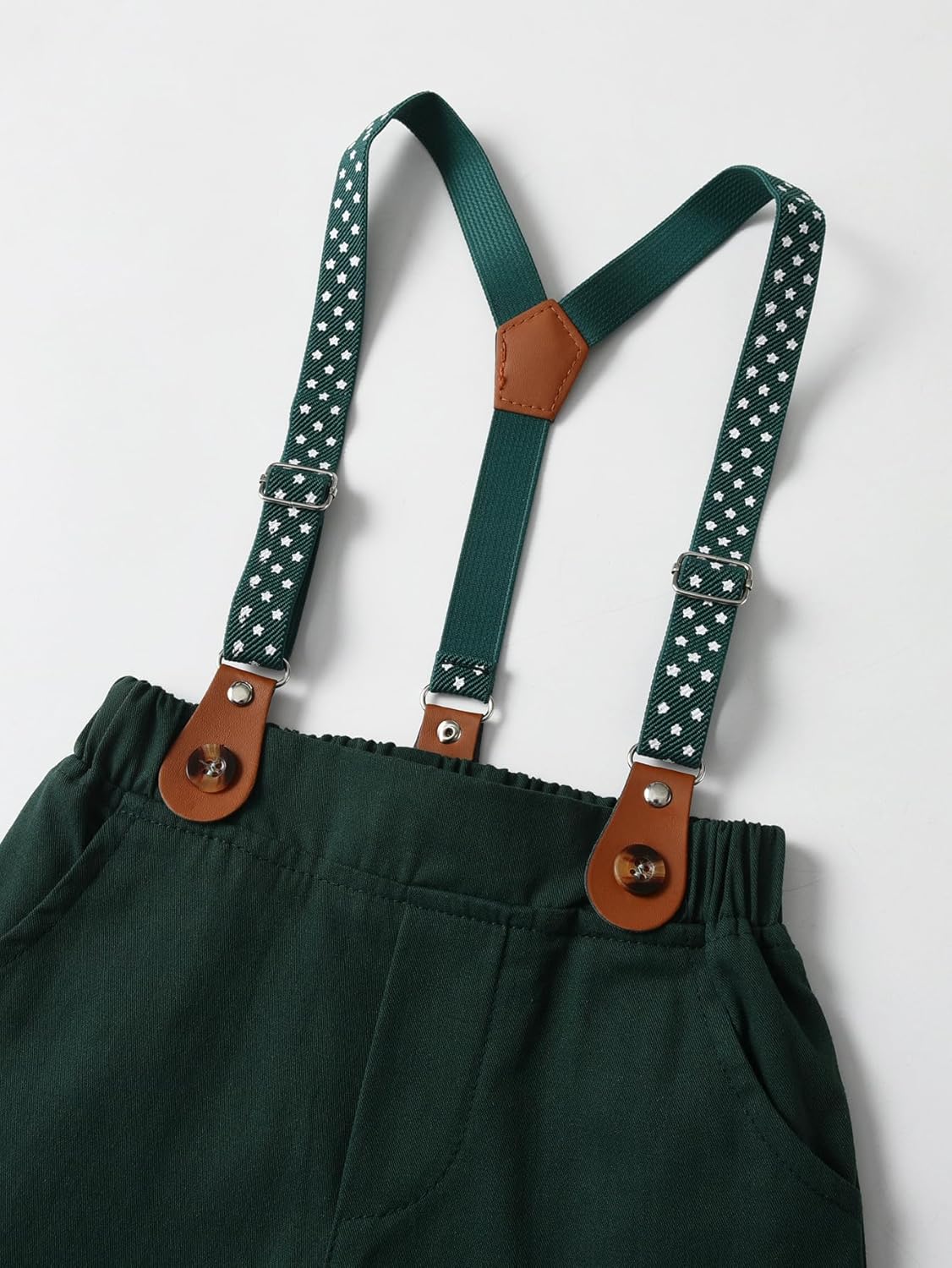 Baby Boys Pants Sets, Infant Long Sleeve Shirt + Pants + Bow Tie + Suspenders,Toddler Gentleman Outfits - Image 5