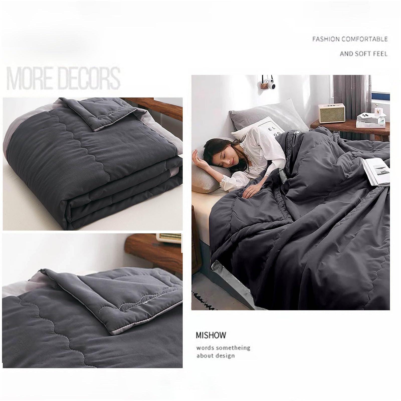 BAWUTZ Manta refrescante para Mujeres, Manta refrescante de Verano, Mantas refrescantes para Personas Que Sudan Mientras Duermen, Manta refrescante de Verano para Personas (200 * 220cm,Dunkelgrau)