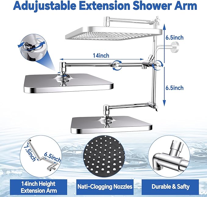 Ducha de lluvia de 13 pulgadas con rociador de mano miniatura 2