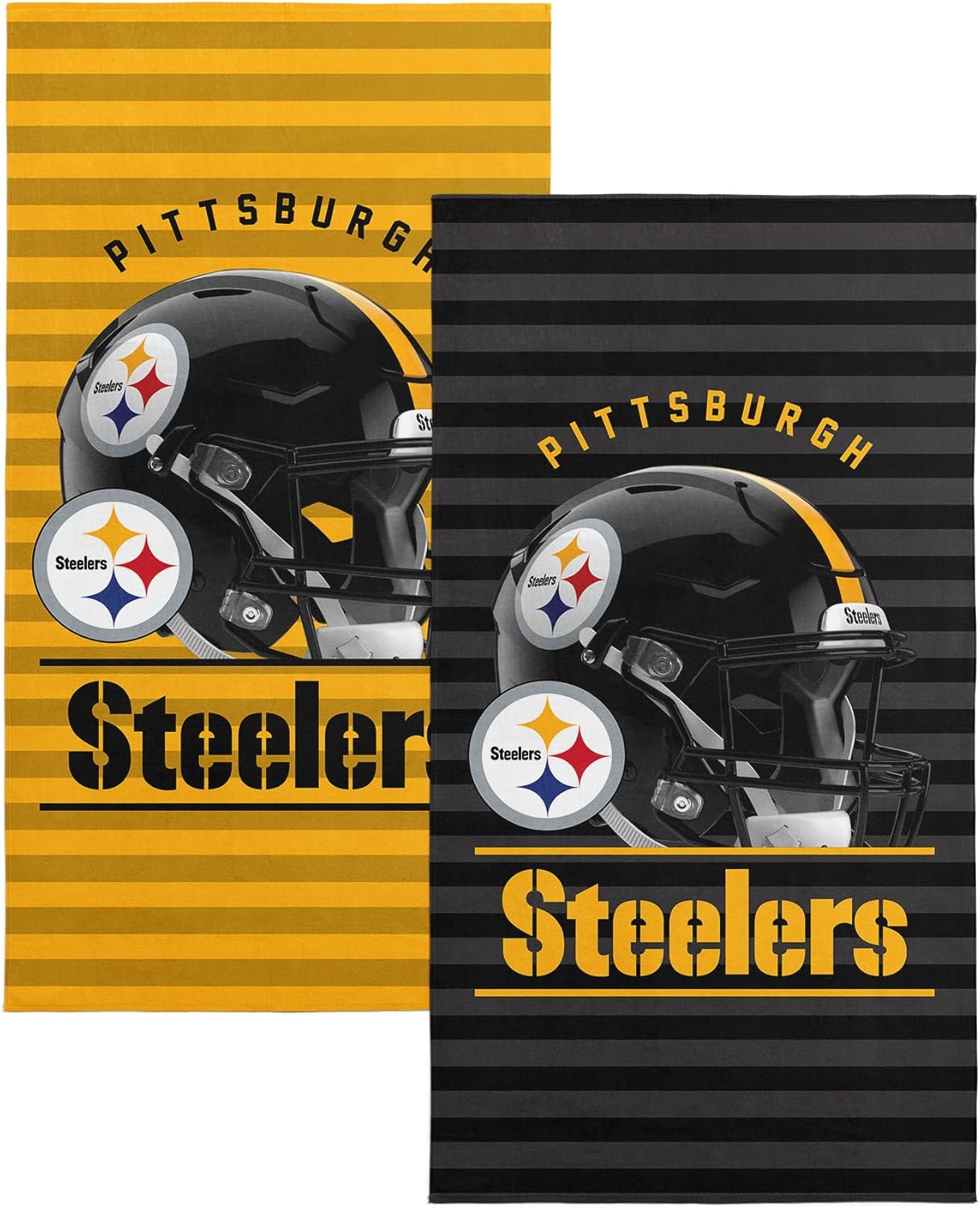 Northwest NFL Pittsburgh Steelers 2-Pack Beach Towel Set, 30" x 60" Each, Standard, Team Colors