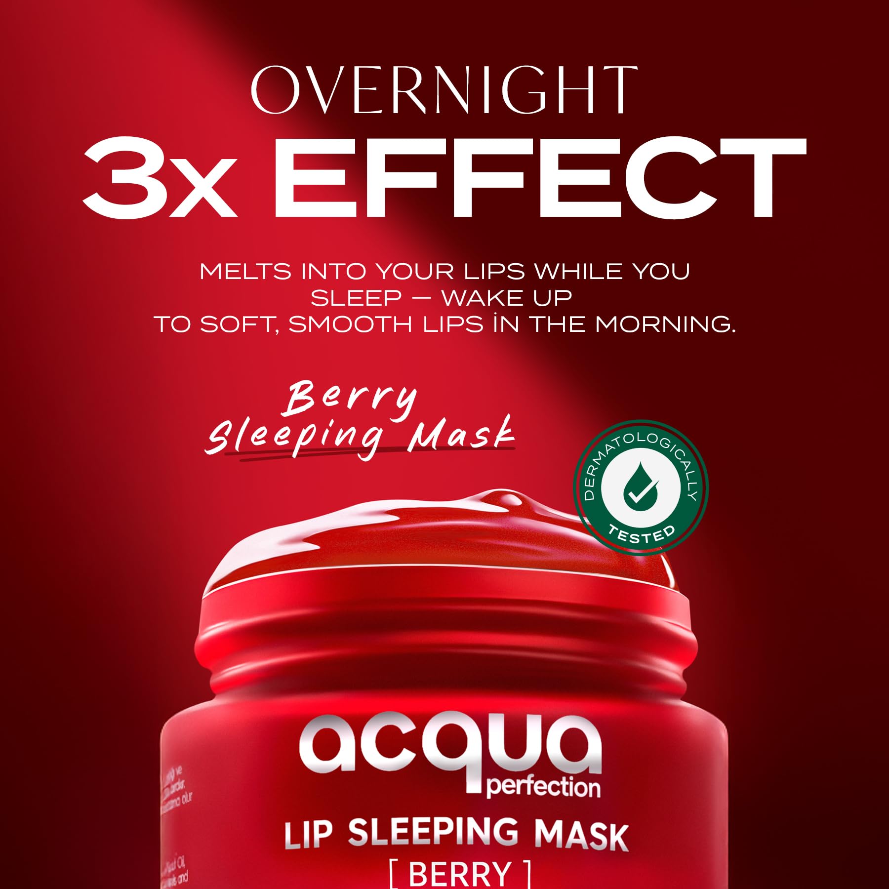 Acqua Perfection Lip Sleeping Mask Berry – Overnight Hydrating Lip Treatment with Murumuru Butter, Coconut & Shea Oil – Moisturizing, Smoothing & Plumping – 15ml