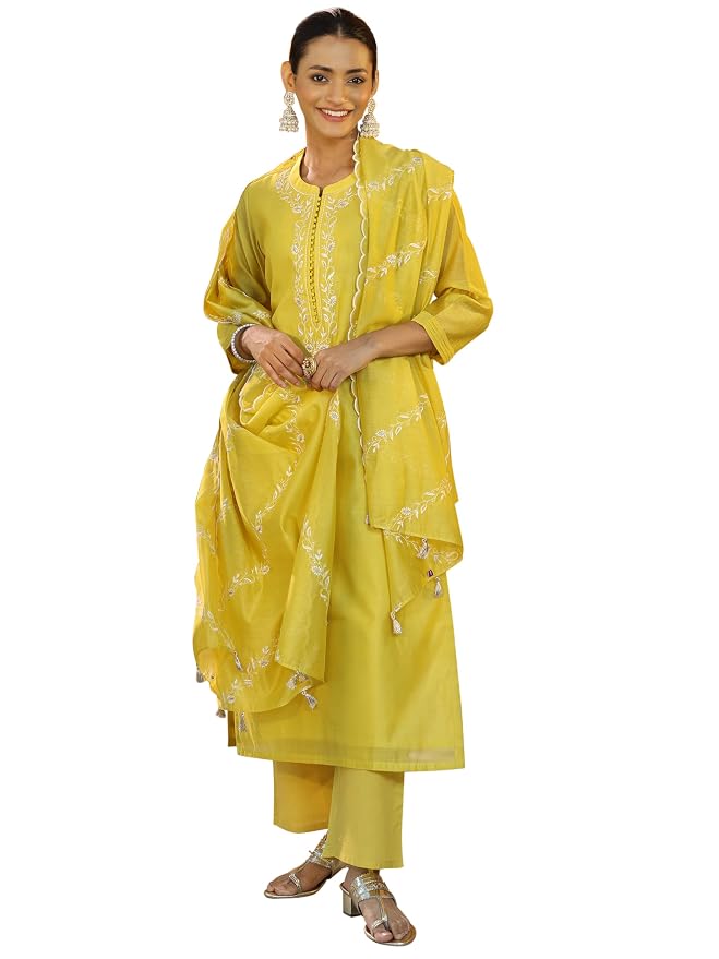 Libas Embroidered Silk blend Straight Kurta Set for Women | ethnic wear | bridal suit | wedding dress | occasion wear