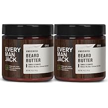 Every Man Jack Beard & Scruff Softening Butter for Men, Unscented, 2pk | All Day Hydration for Beards & Mustaches, Conditioning Shea Butter & Coconut Oil , Dermatologist Tested for Sensitive Skin