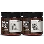 Every Man Jack Unscented Beard Butter - Fragrance Free for Sensitive Skin - Rejuvenates, Hydrates, and Styles Dry, Unruly Beards - Naturally Derived with Shea Butter and Coconut Oil - 4oz (2 Pack)